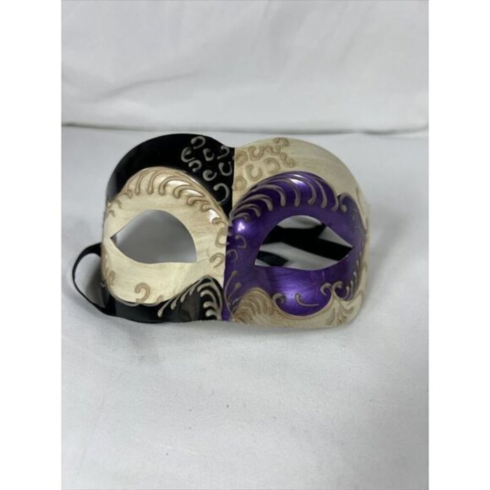 Purple White Black Masquerade Mardi Gras Halloween Ball Mask